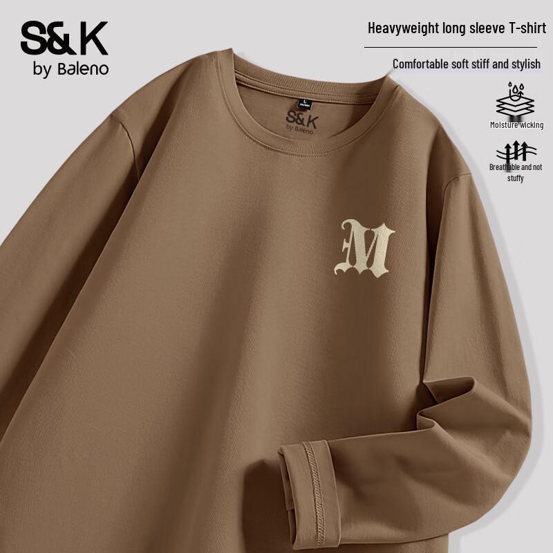

Baleno Men s S&K Heavyweight Cotton Long Sleeve T-Shirt M