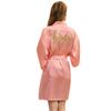 Women's Summer Thin Solid Robe Ladies Sleepwear Letters Print Kimono Lace Up Loungewear
