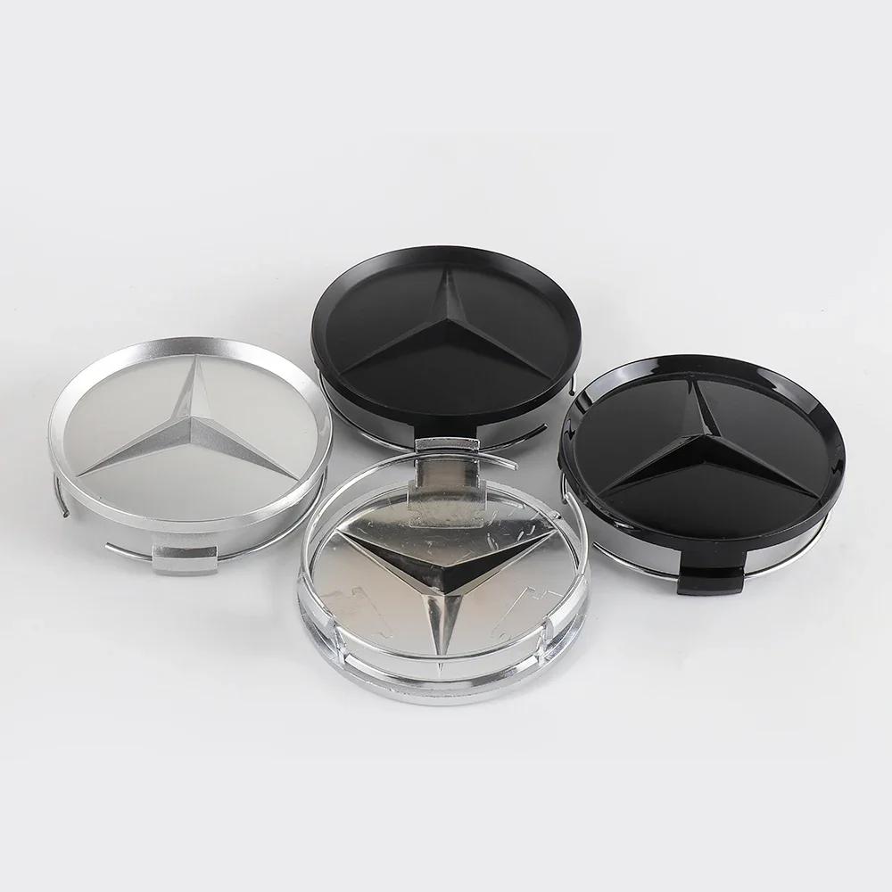 DIQ4   Hot 2025 4pcs Car Wheel Center Cover Stickers Hub Cap Auto Decoration Accessories For Mercedes Benz AMG W212 W204 W211W168 W213