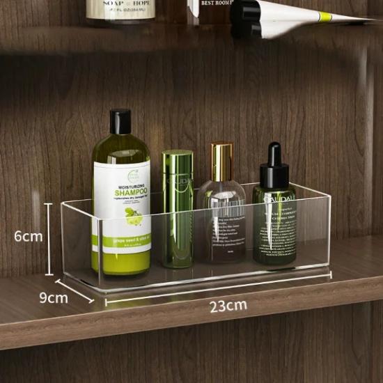 Bathroom Cosmetics Storage Box Makeup Drawer Organizer Modern Minimalist Design Cosmetic Rack Mirror Cabinet Acrylic Storage Box бежевый