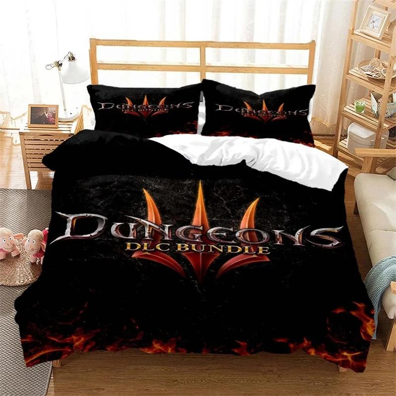 3D Print Game Diablo Bedding Set,Duvet Cover Comforter Bed Set Quilt Cover Pillowcase,King Queen Twin Size Boys Girls Adultse
