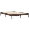 VidaXL Bed Frames Brown Oak 140x200 Cm Engineered Wood and Metal, Bed, Guest Bed, Double Bed, Bedroom Furniture 845020