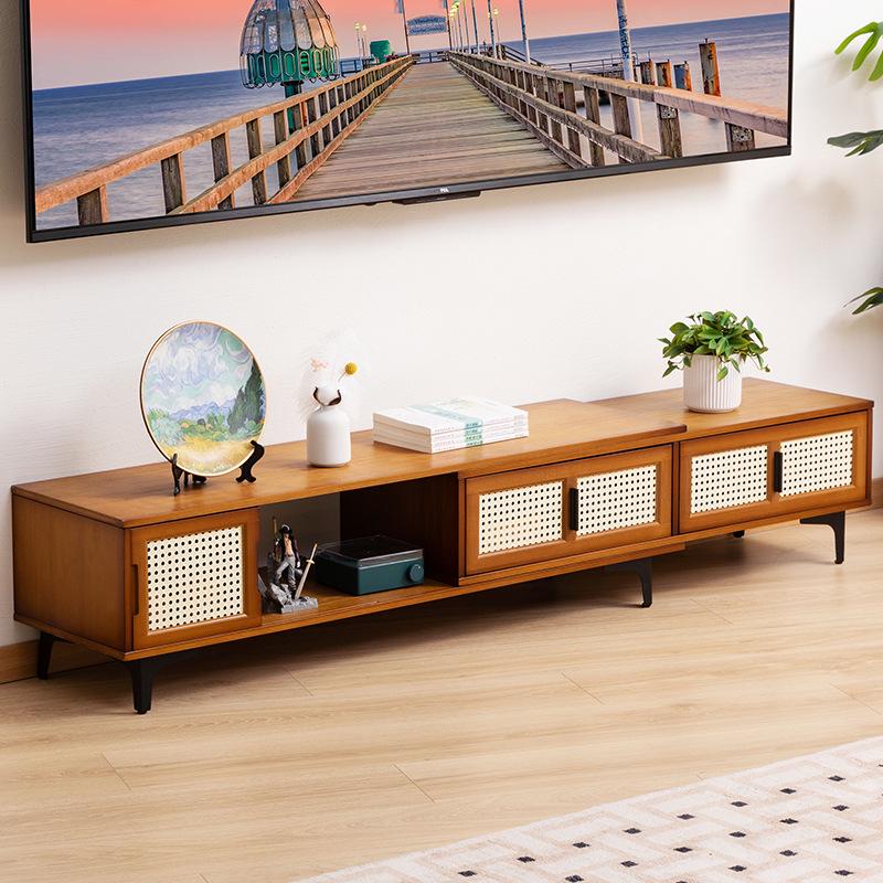 Luxury Retractable TV Cabinet & Coffee Table Combination for Small Apartments