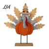 Thanksgiving Gift Souvenirs Turkey Decoration, Wooden Standing Ornament, Autumn Tabletop Rustic Pumpkin Crafts Centerpiece for Fall Harvest