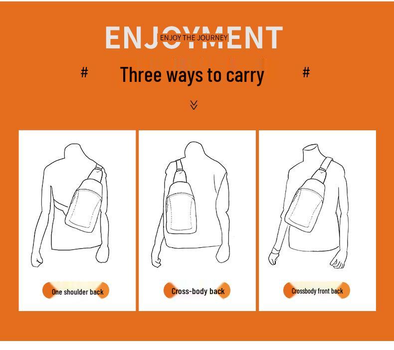Men's Waterproof Oxford Crossbody Chest Bag - Casual Sling Bag with Large Capacity