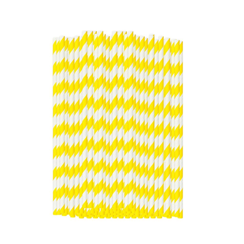 Eco-Friendly Biodegradable Red & White Striped Paper Straws 100 Pack, Sturdy, Safe for Parties & Events