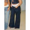 Cotton Y2K Low Rise Straight Leg Jeans Women Casual Spliced Loose Fit Streetwear