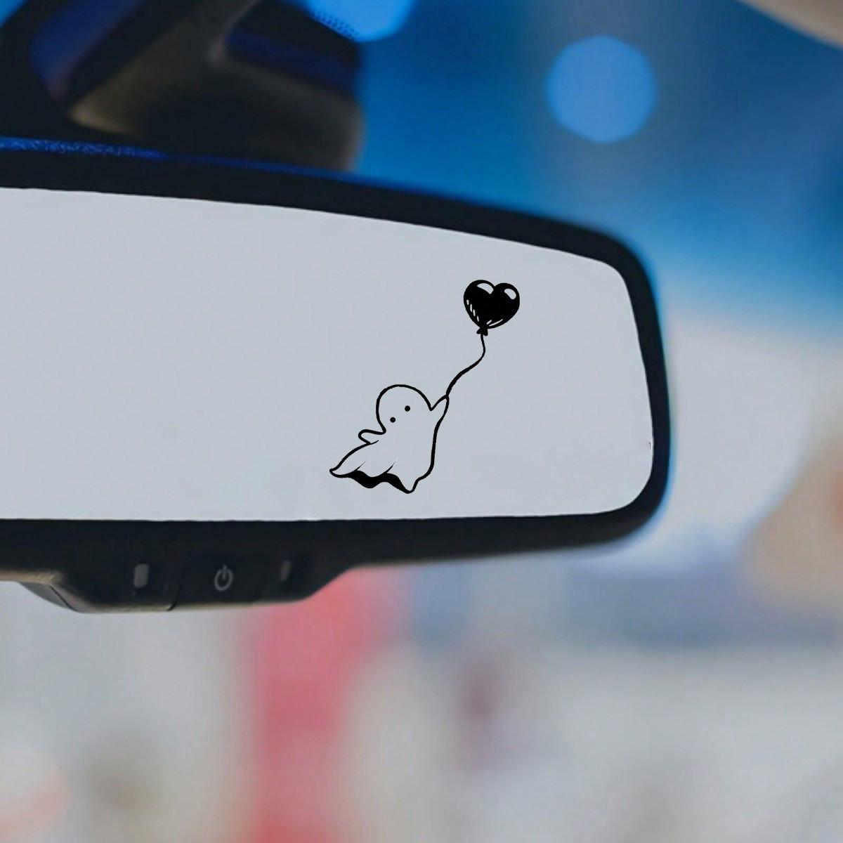 

1pc Ghost With Heart-Shaped Balloons Car Stickers Halloween Creative Cartoon Waterproof Vinyl Decals For Laptop Bottle, Book, Truck, Phone Etc. one-size чёрный