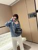 Elegant European Wool Knit Cardigan - Women's Short Round Neck Sweater with Metal Chain (Autumn/Winter)