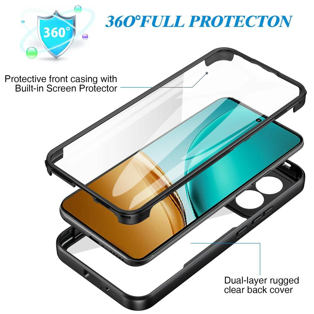 

For Realme 14 5G Case Acrylic+TPU Clear Phone Cover with PET Screen Film Purple