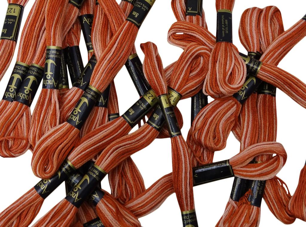 IBA Indianbeautifulart Ață dublă din bumbac cu șuvițe din punct de cruce pentru broderie manuală Ață dentară 25 frici-maro și