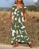 Eleganter Damenstil V-Ausschnitt Lockeres Kleid Sommermode Vielseitige Lange Kleider