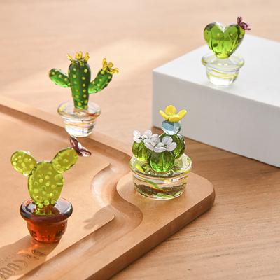 Umělá kreativní domácí ozdoba pro dekoraci Skleněný kaktus Desktop Micro Landscape