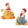 Craft Couple Chicken Figurines Cute Chicken Statue Set Lovely Chicken Ornament  Boys Gift