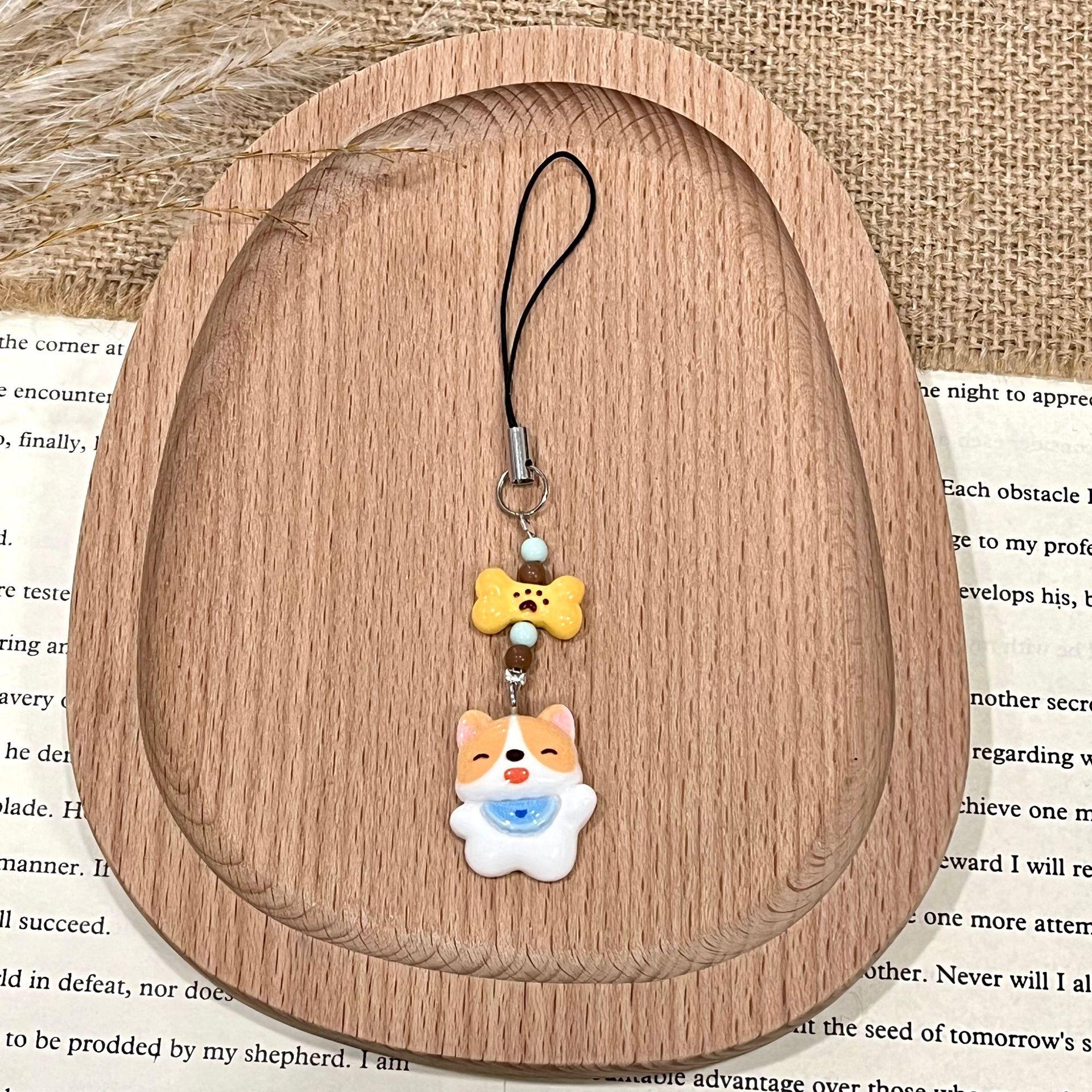 Cute Corgi Cartoon Phone Chain & Backpack Pendant Keychain