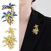 Detailed Craftsmanship Brooch Women Osmanthus Shape Retro Style Pin Suits