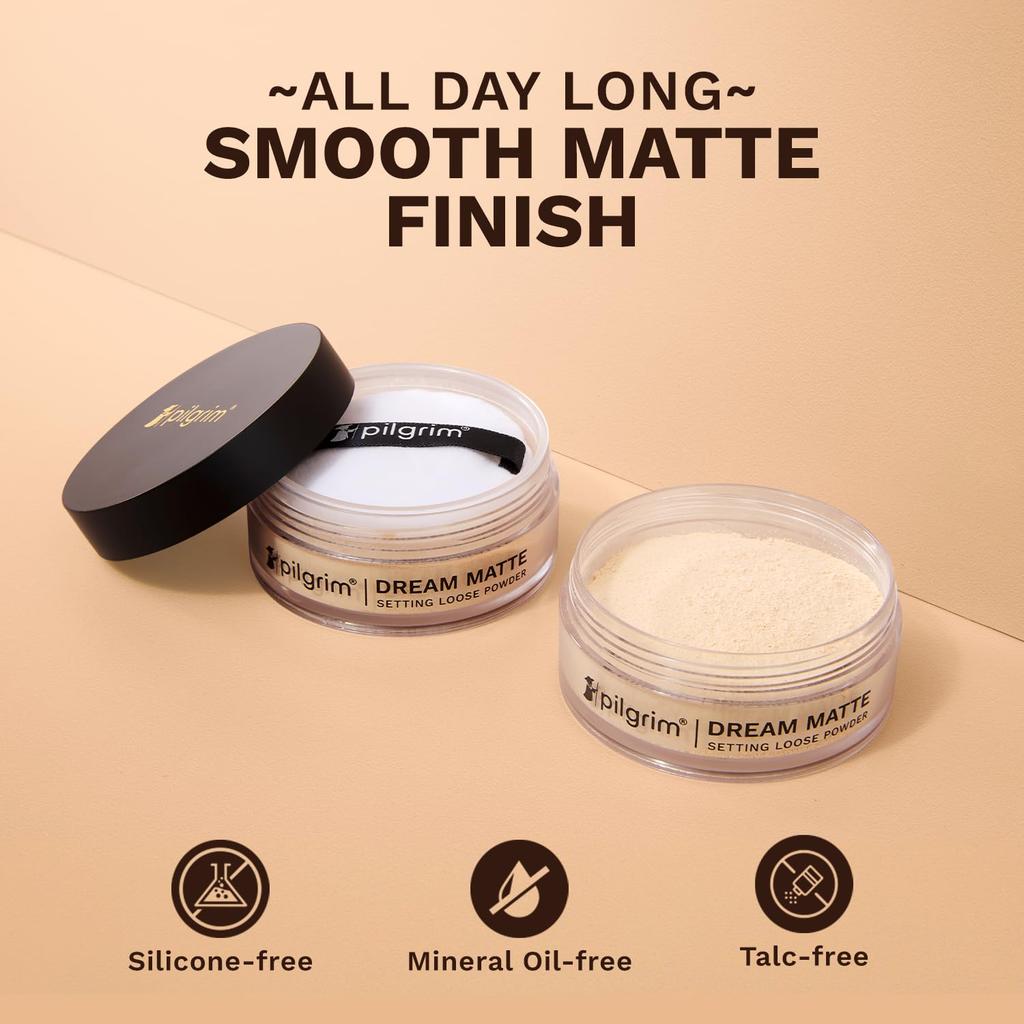 Pilgrim Translucent Setting Loose Powder 8g Non-Cakey Matte Finish All Day Oil Control Makeup