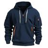 Men's Autumn Winter Casual Multi-Pocket Slimming Zip Hoodie Jacket