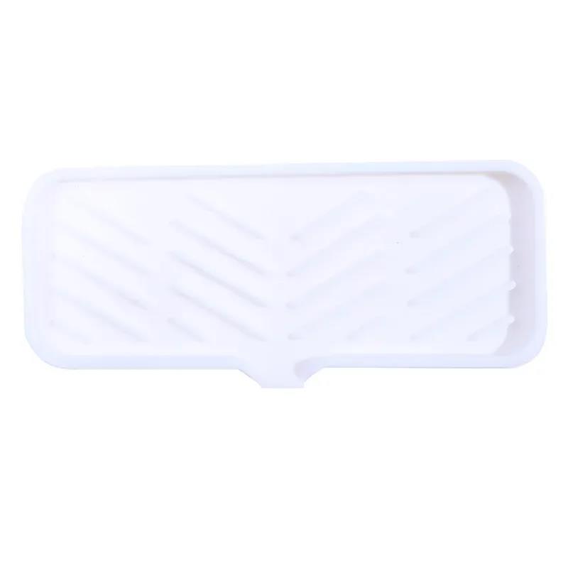 Silicone Faucet Mat Kitchen Sink Tray Soap Dispenser Sponge Drain Pad Splash Drying Countertop Storage