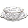 Baizi'en European Style Gold Rim Rose Glass Salad Bowl Set