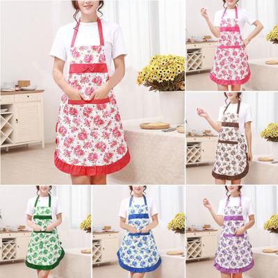 Baking Apron Soft Texture with Pocket Waterproof Sleeveless Anti-oil Ladies Fashion Cooking Apron for Kitchen