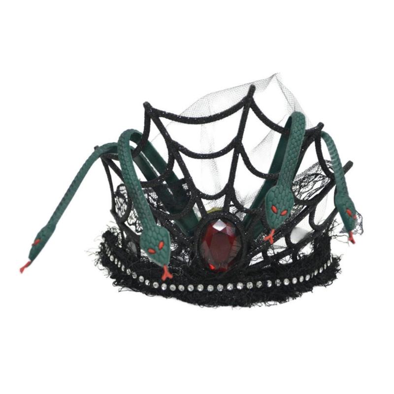 

Черная змея со стразами обруч для волос Идеально подходит для Хэллоуина, косплея и тематических вечеринок 1 чёрный