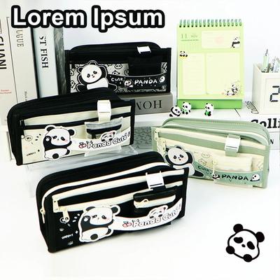 Cute Panda Pencil Case Estuches Escolares Pencil Bags Piornik School Supplies Large Capacity Trousse Pencil Pouch