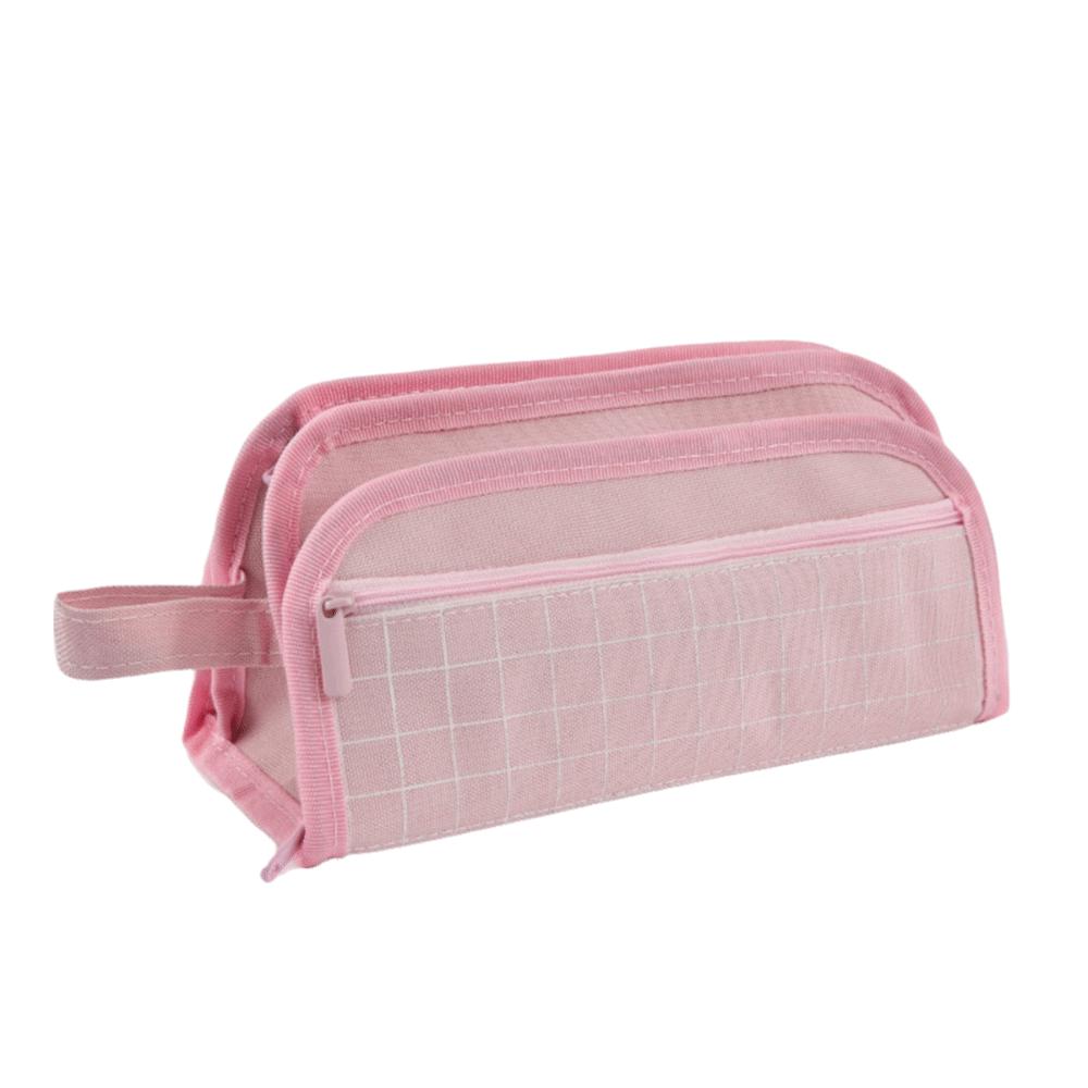 Multi-layer Pen Storage Bag Large-capacity Student Stationary Boxes Grid Pencil Case  Children