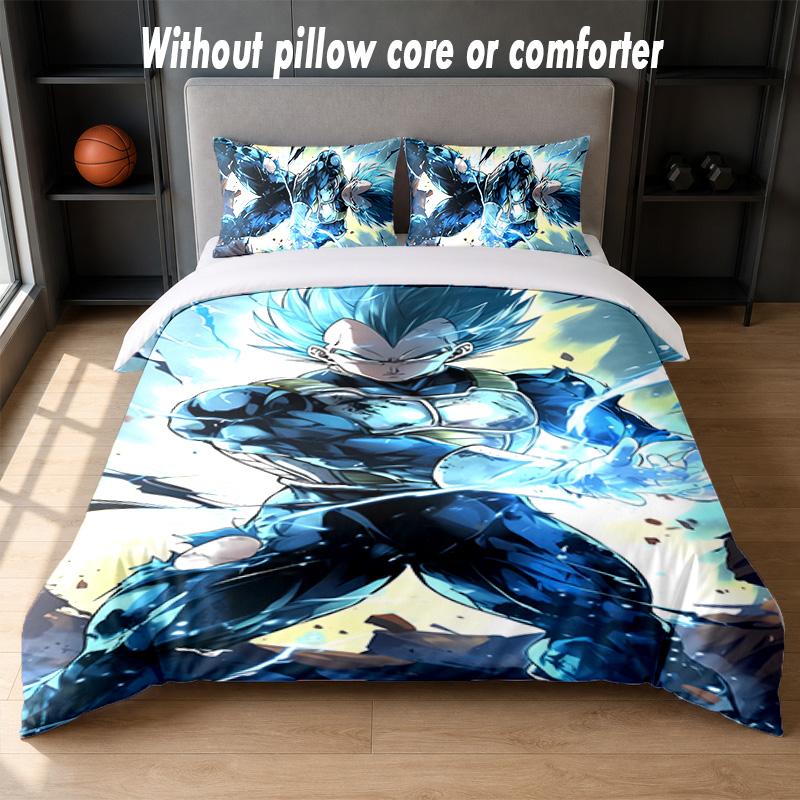 Set Biancheria da Letto Design Vegeta 1 Copripiumino + 2 Federe Morbido Traspirante Biancheria da Letto per la Casa