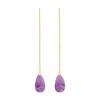 Earrings - LUXENTER - ZOQOYI - 925 Sterling Silver Plated with 18K Yellow Gold - Purple Amethyst - One Size