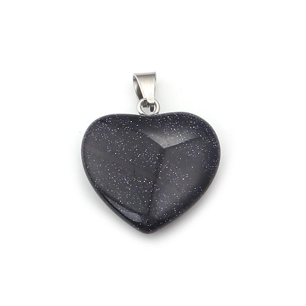 Herzförmiger Naturstein Anhänger Tigerauge Amethyst Jade Kristall Stein Charms Für DIY Exquisites Halsketten Schmuckzubehör