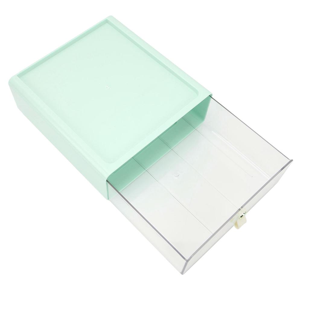 Clear Drawer Storage Box Large Capacity Desktop Drawer Storage Container Organizer for Office Green