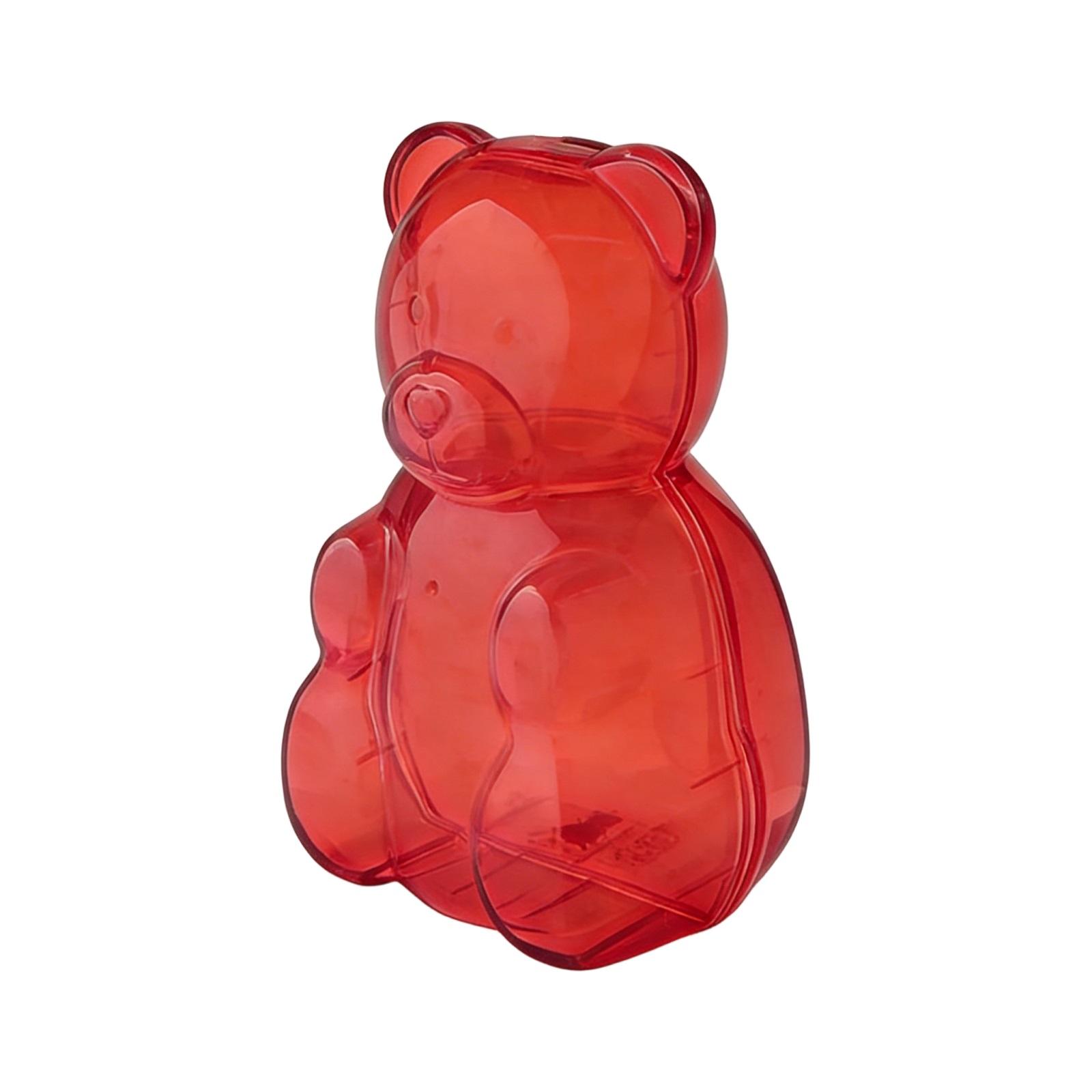 

Cute Transparent Bear Containers For Holding Candy And Snacks One Size червоний
