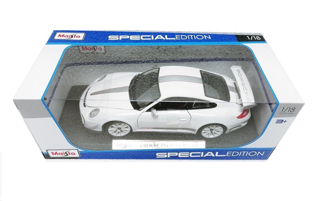 Maisto Porsche 911 GT3 RS4.0 White 1/18 Scale Special Edition Model with Opening Doors and Opening Hood, Diecast Car