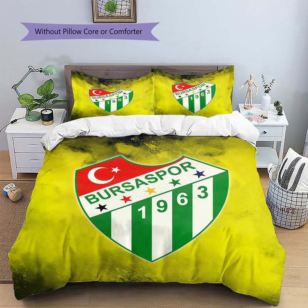 Bursaspor Pattern Bedding Quilt Set Home Decoration Gift (1 * duvet cover + 2 * pillowcase without core)