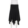 Womens Streetwear Midi Skirt With Asymmetrical Slit Ruched Waist Loose Fit Solid Color Stretchy Milk Silk Fabric