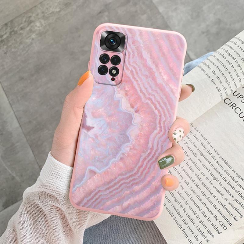 Marble Pattern Phone Case For Redmi Note 11 Pro Protective Cover Case Pink Silicon Soft Funda For Xiaomi Redmi 13C Note 13 4G