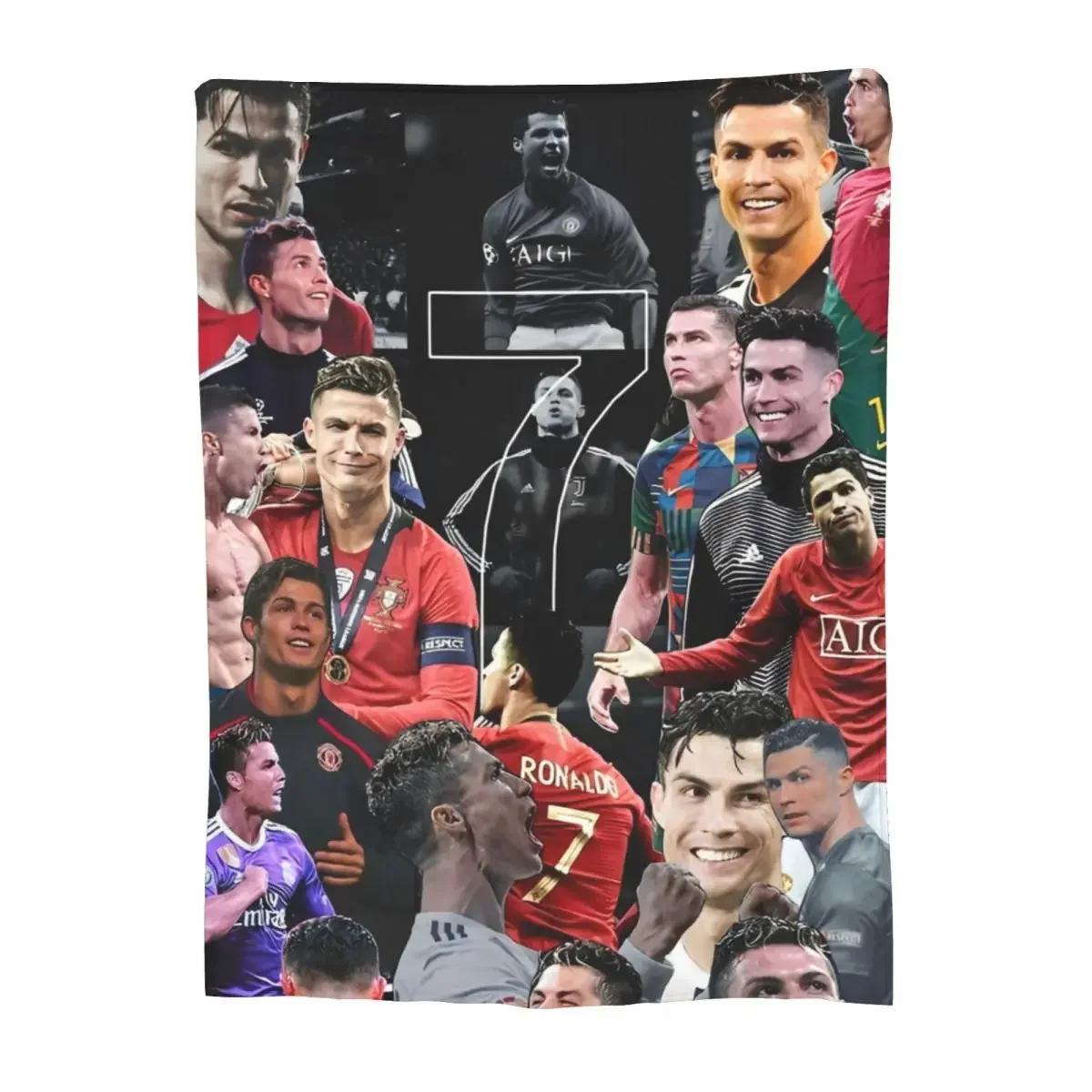 

Cozy Cr7 Football Soccer Cristianos Blanket Merch Home Decorative Cr7 Throw Blankets Lightweight Thin Flannel for Couch 80x60in