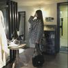 Chic Women’s Houndstooth Mid-Length Wool Coat Suit Jacket