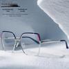 Women's Polygonal Anti-Blue Light Glasses Frame for Christmas, Fits Myopia Lenses, European-American Style, Large Size