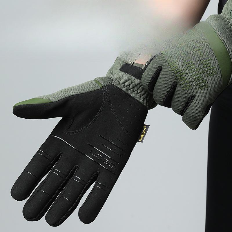 Outdoor Cycling Gloves Full Finger Breathable Mesh Fabric Touch Screen Anti Slip Wear Resistant Training Protective Tactical Gloves
