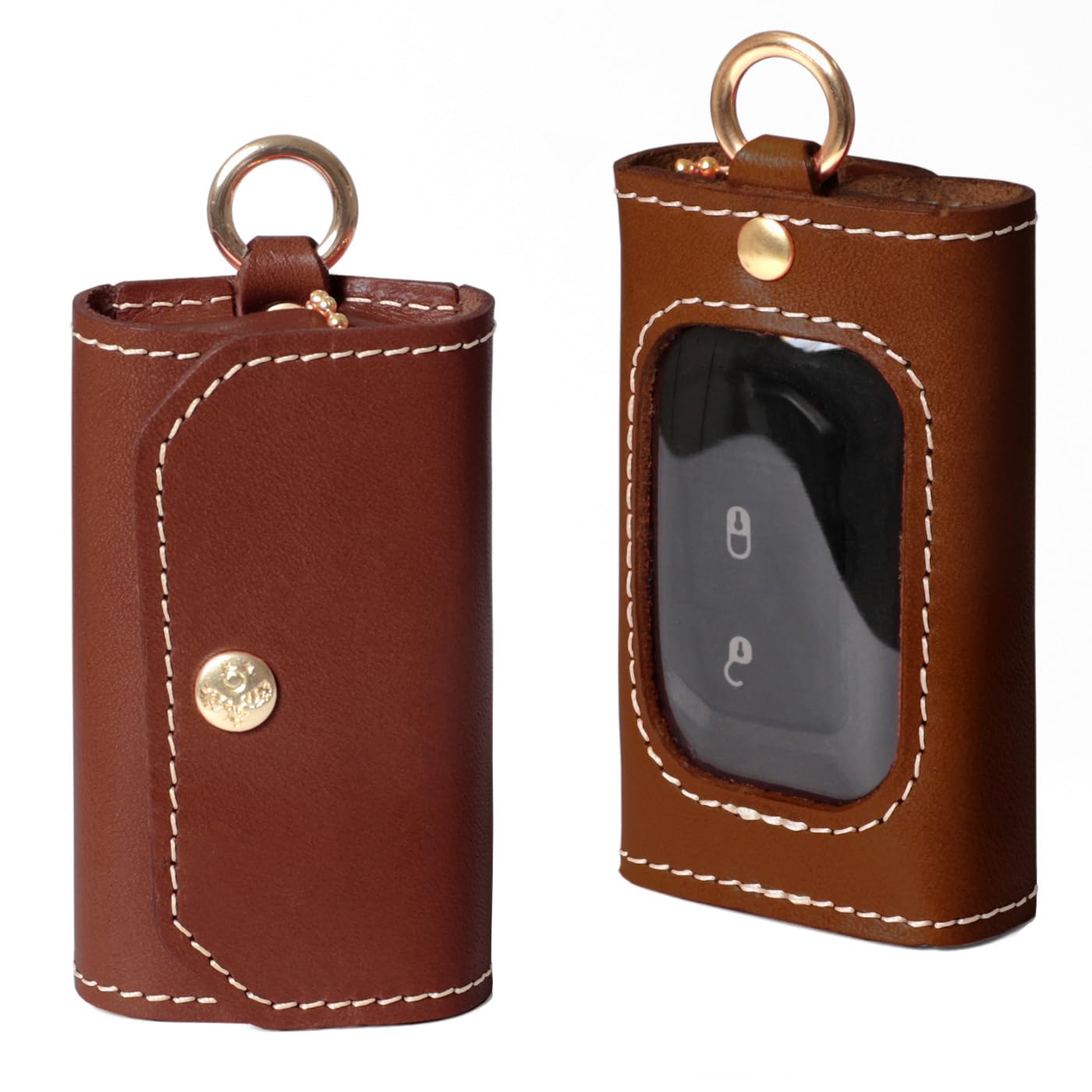 [HUKURO] Smart Key Case -Edge- with Window Genuine Leather Men s