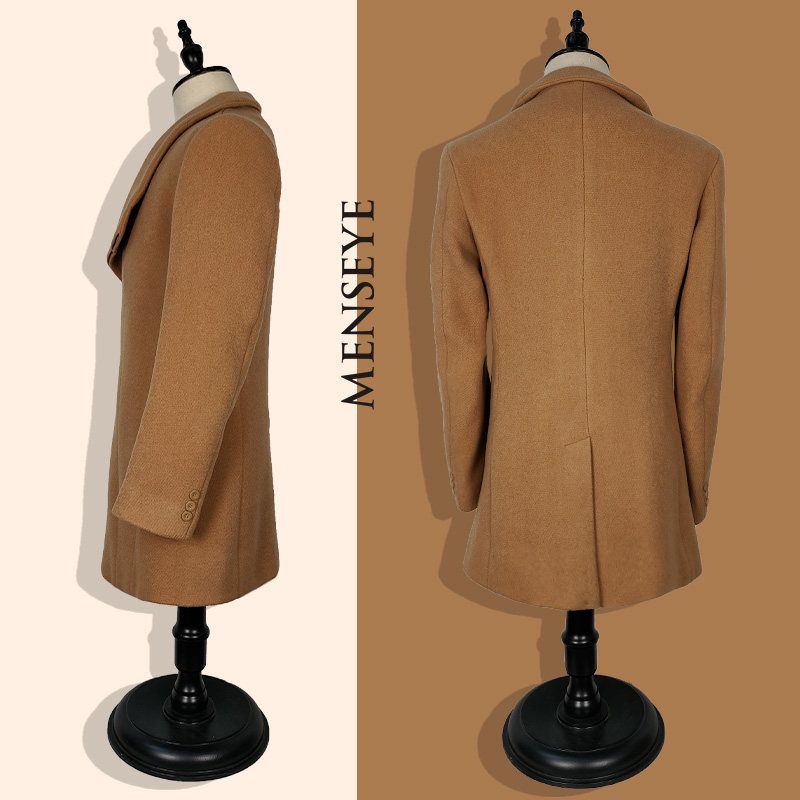 Menseye Menseye Long and Simple Wool Overcoat