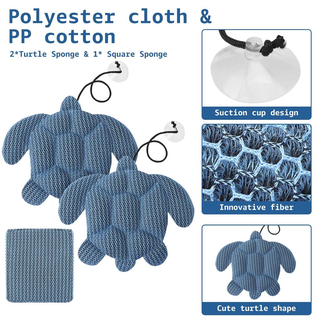 3Pcs Turtle Shape Tub Scum Absorber Versatile Reusable and Washable Hot Tub Sponge for Swimming Pool and Spa Keeping Water Clean
