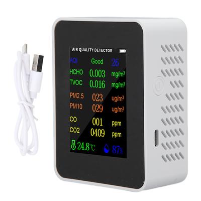 Moniteur de qualité de l'air Détecteur de dioxyde de carbone Testeur précis pour CO CO2 PM2.5 TVOC HCHO Température