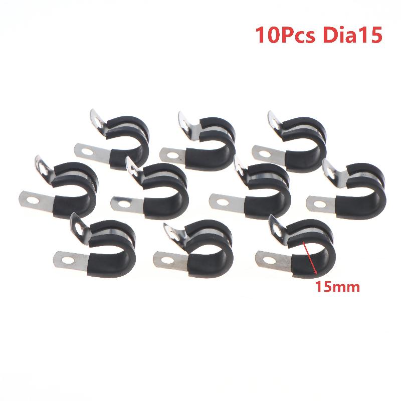 10Pcs Stainless Steel Cable Clamp 6-20mm Insulated Wire Hose Mounting Clip for Off-Road Vehicle Wiring Plumbing Repairs