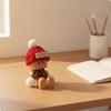 Wooden Figurine with Knitted Hat Compact Car Interior Decoration Lightweight