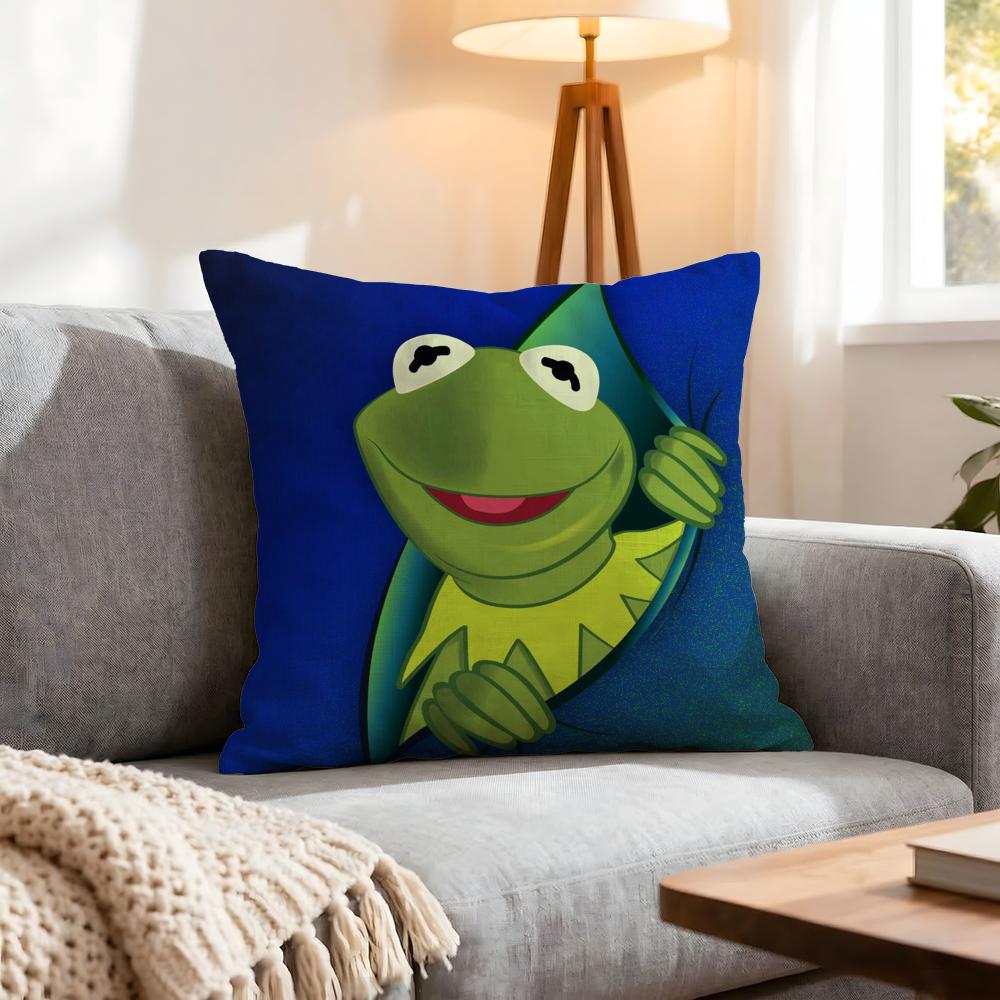Character Kermit The Frog Cushion Cover 1Pcs Decorative Covers Soft Cushion Case For Sofa Couch Decor 40X40 45X45 Pillowcases