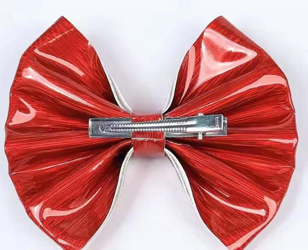 4,7 Zoll PU Gold Metallic Haarspange für Mädchen Haarschleifen Niedliche Kinder Haarspange Handgefertigter Kopfschmuck Kinder Haaraccessoires