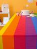 1pc Rainbow tablecloth 108-inch, plastic, waterproof and oil-proof wash free, home decor, birthday party, outdoor tablecloth